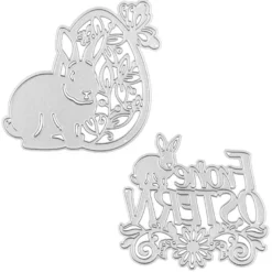 Stanzschablonen, Frohe Ostern, 7,6cm x 7,5cm, 8,2cm x 7,3cm, 2 Stück