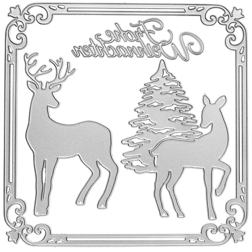 Stanzschablonen, Frohe Weihnachten 4, 4 Stück