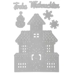 Stanzschablonen, Haus & Frohe Weihnachten, 6 Stück