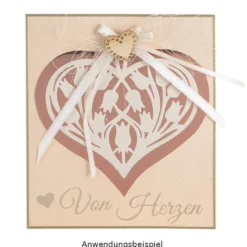 Stanzschablonen, Herz-Anhänger Alles Liebe, 3 Stück