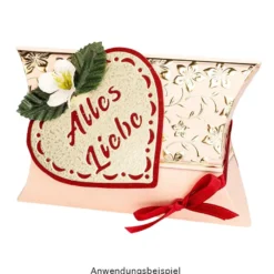Stanzschablonen, Herz-Anhänger Alles Liebe, 3 Stück