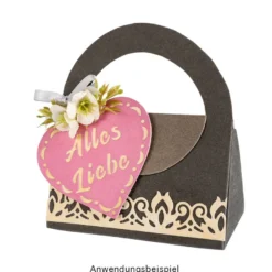 Stanzschablonen, Herz-Anhänger Alles Liebe, 3 Stück