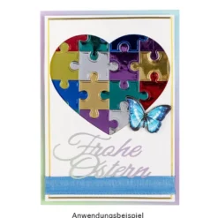 Stanzschablonen, Herz & Puzzle-Herz, 2 Stück