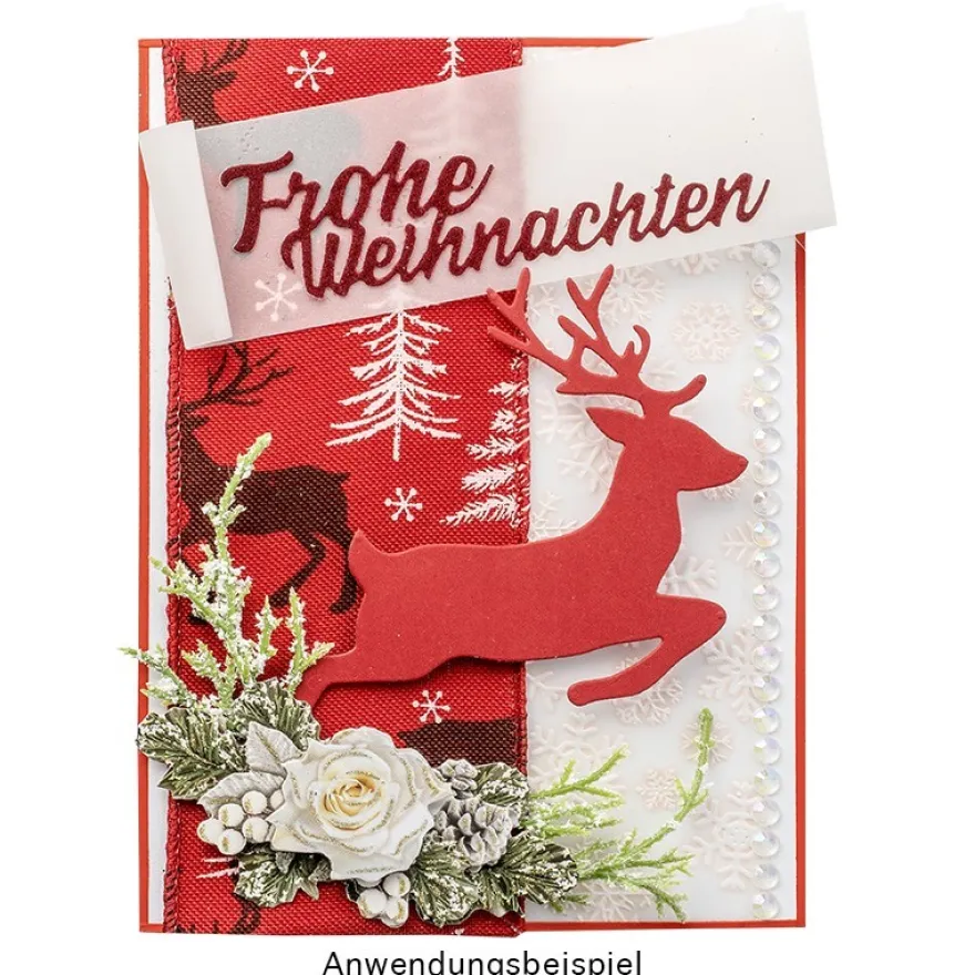 Stanzschablonen, Hirsche & Eiskristalle, 5 Stück