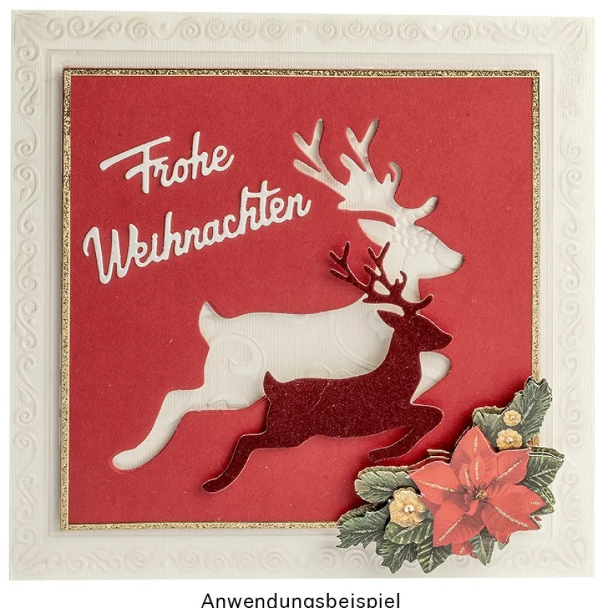 Stanzschablonen, Hirsche & Eiskristalle, 5 Stück
