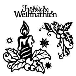 Stanzschablonen, Kerze & Eckornament, 6 Stück