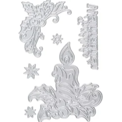 Stanzschablonen, Kerze & Eckornament, 6 Stück