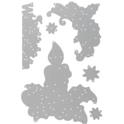 Stanzschablonen, Kerze & Eckornament, 6 Stück