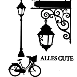 Stanzschablonen, Laterne & Fahrrad, 4 Stück
