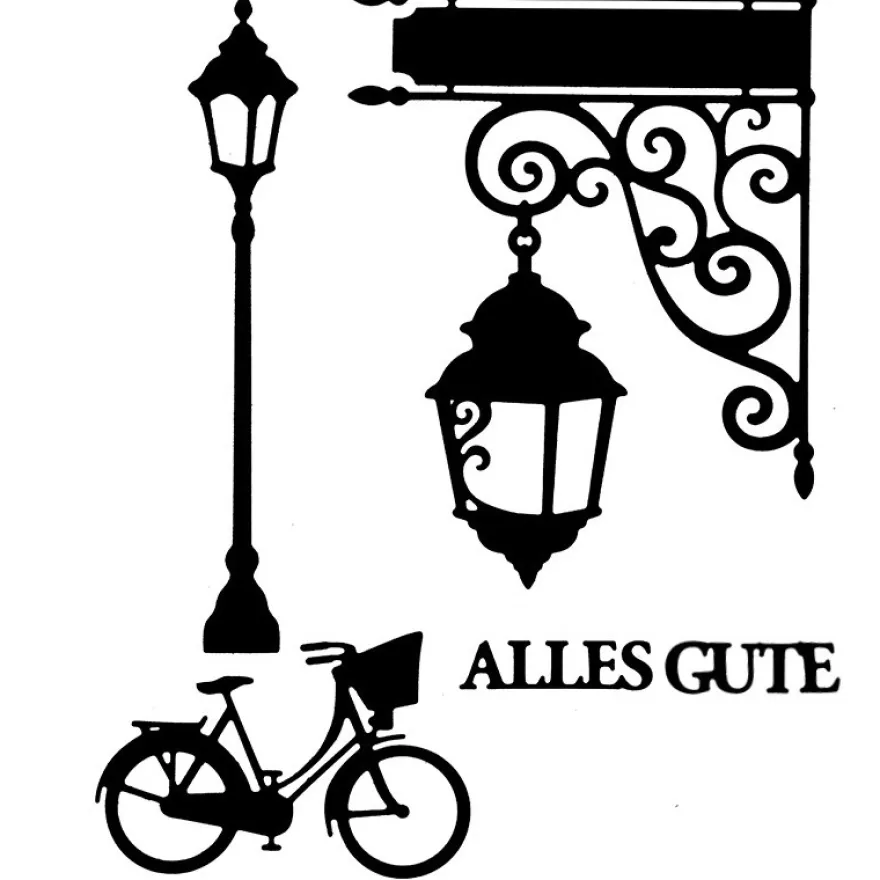 Stanzschablonen, Laterne & Fahrrad, 4 Stück