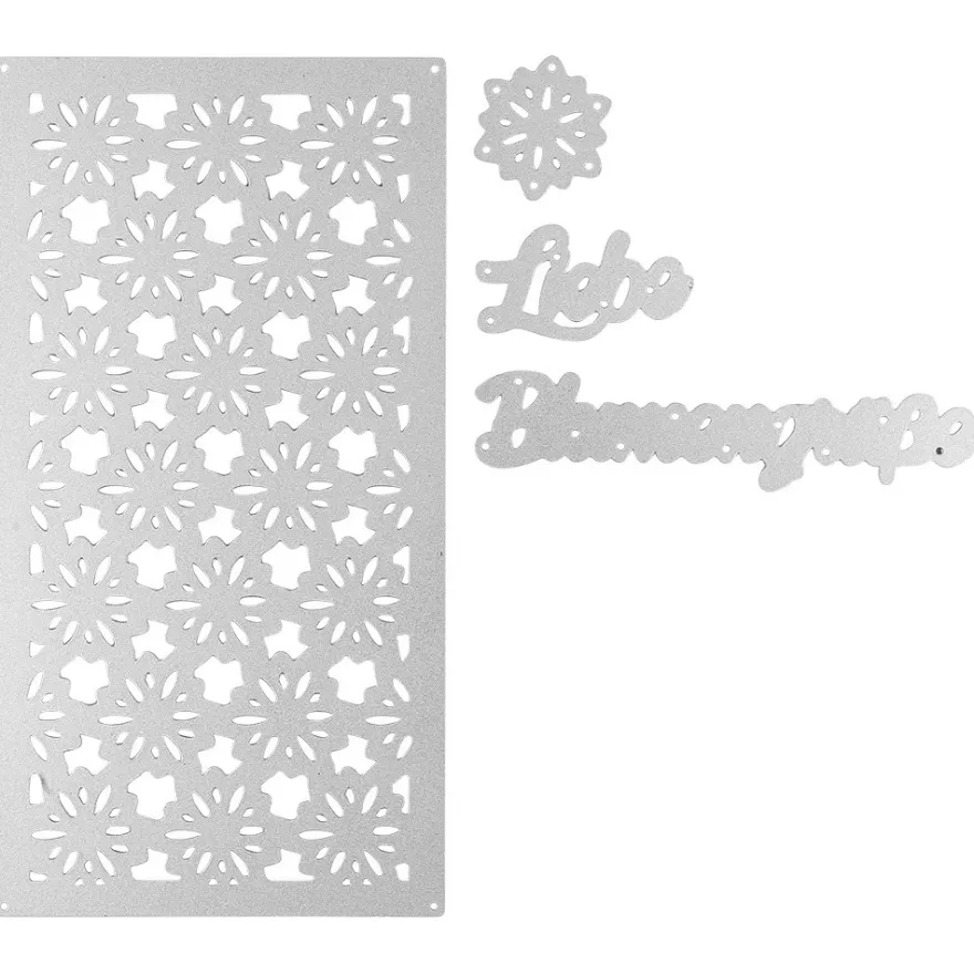 Stanzschablonen, Liebe Blumengrüße, 4 Stück