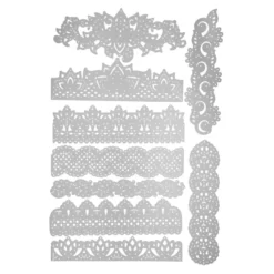 Stanzschablonen, Lotus-Bordüren & Ornamente, 9 Stück