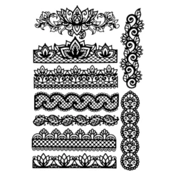 Stanzschablonen, Lotus-Bordüren & Ornamente, 9 Stück
