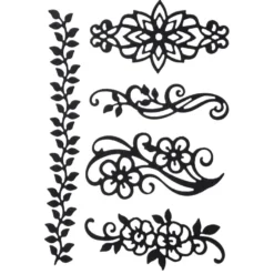 Stanzschablonen, Ornamente, 5 Stück