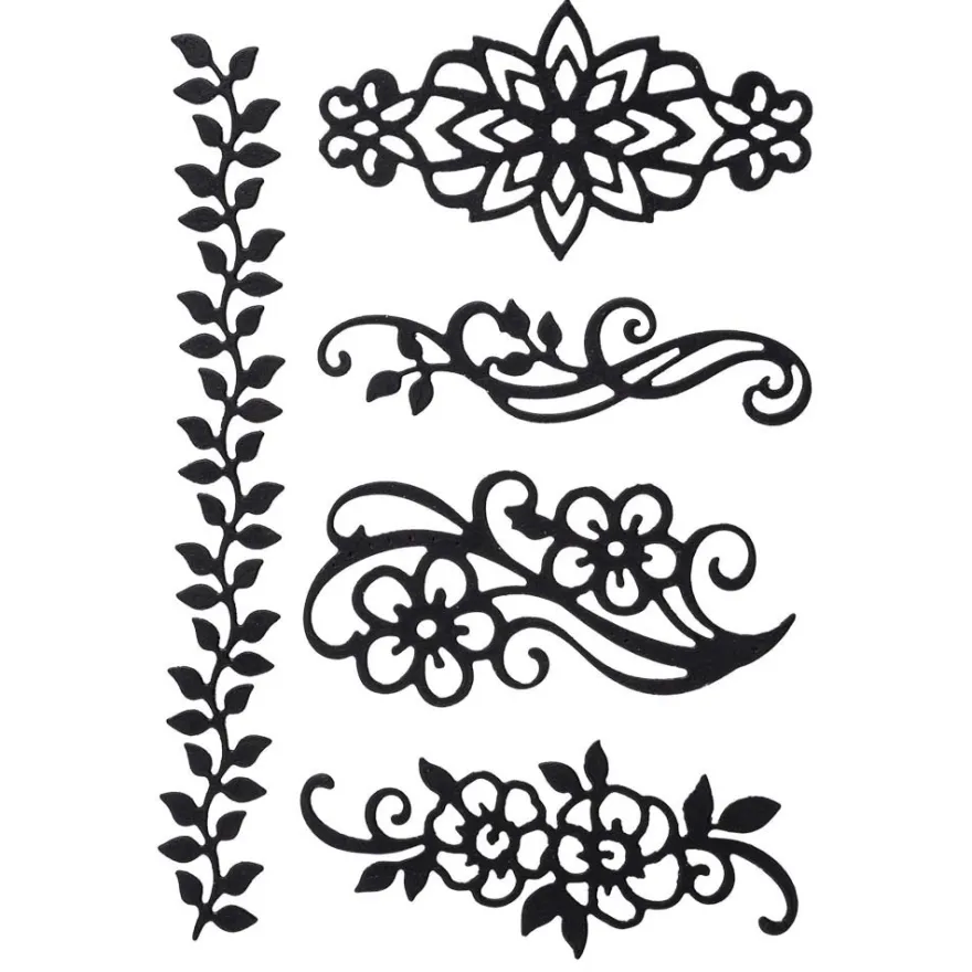 Stanzschablonen, Ornamente, 5 Stück