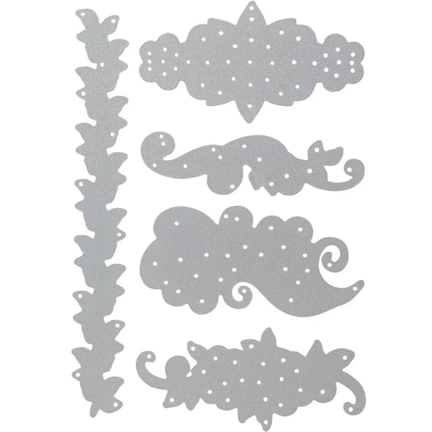 Stanzschablonen, Ornamente, 5 Stück