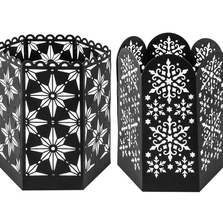 Stanzschablonen, Ornament-Windlichter, 2 Stück