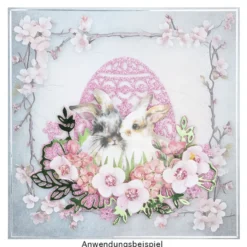 Stanzschablonen, Osterei mit Blüten, 6 Stück