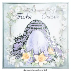 Stanzschablonen, Osterei mit Blüten, 6 Stück