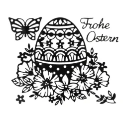 Stanzschablonen, Osterei mit Blüten, 6 Stück