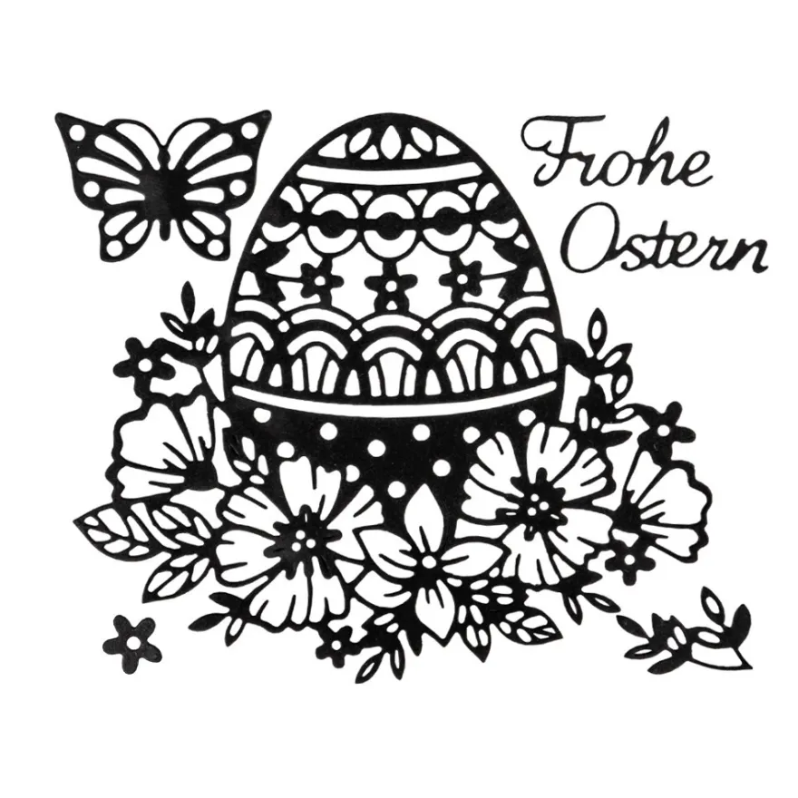 Stanzschablonen, Osterei mit Blüten, 6 Stück