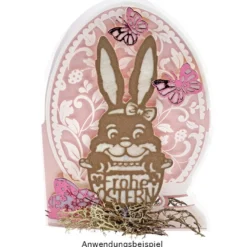 Stanzschablonen, Osterhase im Eierbecher, 5 Stück