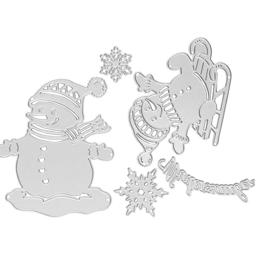 Stanzschablonen, Schneemänner, 5 Stück