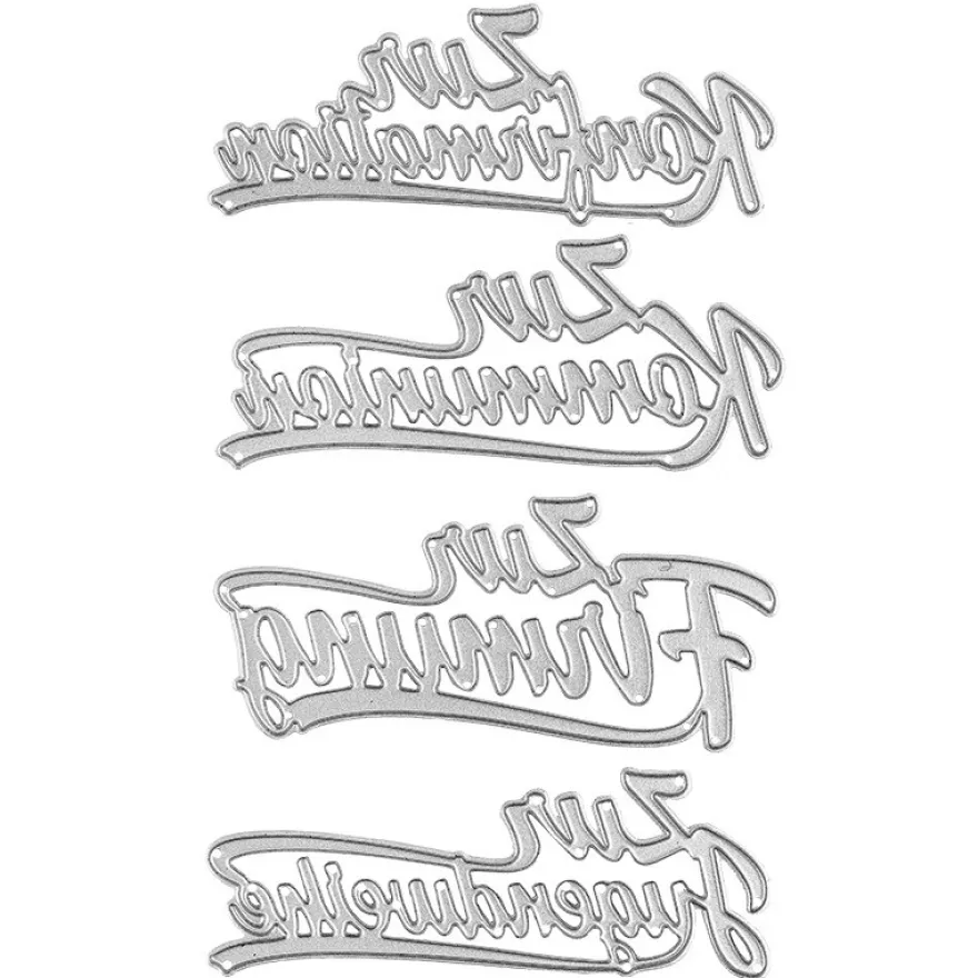 Stanzschablonen, Schriften, Anlässe 1, 3,3 cm bis 8,5 cm, 4 Stück