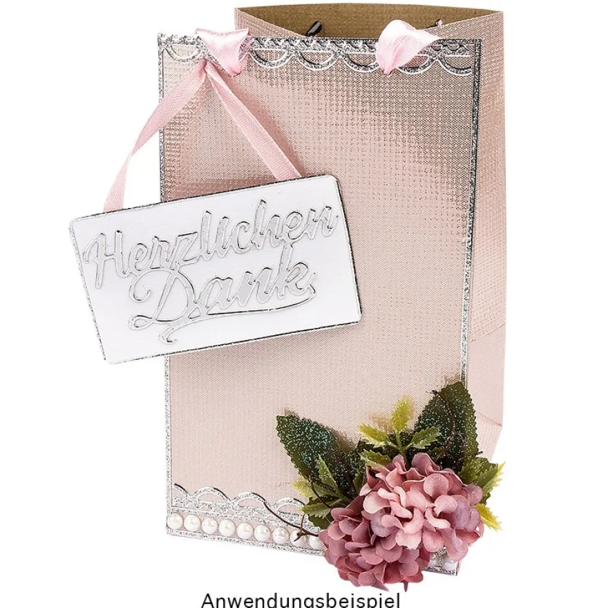 Stanzschablonen, Schriften, Danke, 2,2cm bis 8,5cm, 4 Stück