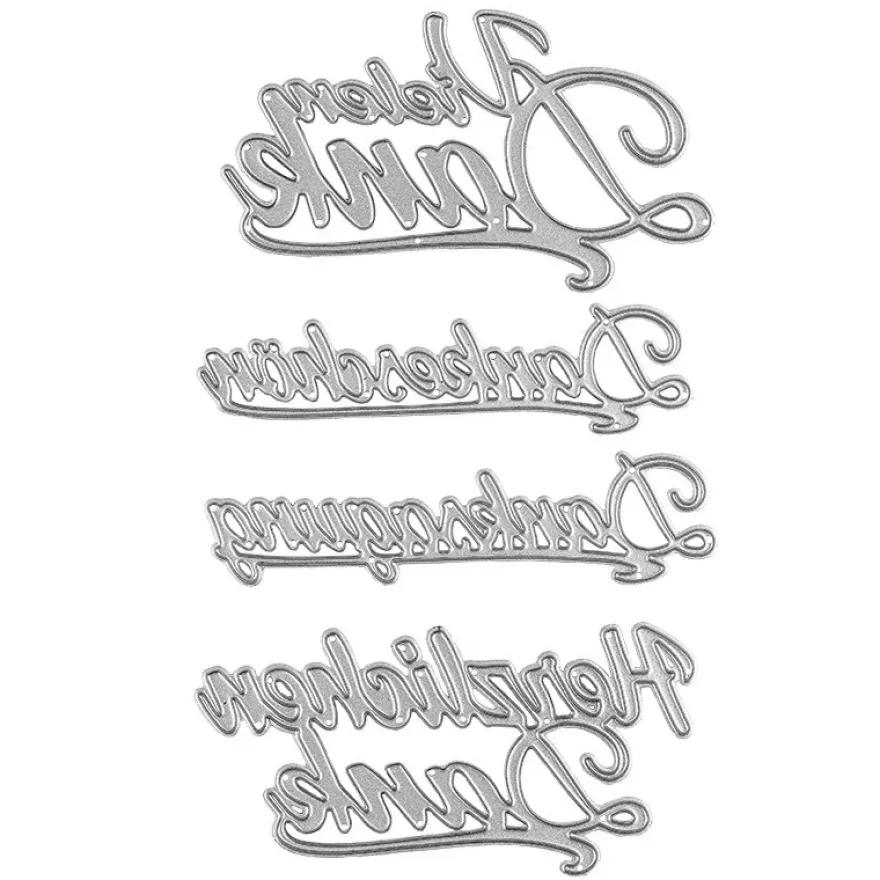 Stanzschablonen, Schriften, Danke, 2,2cm bis 8,5cm, 4 Stück