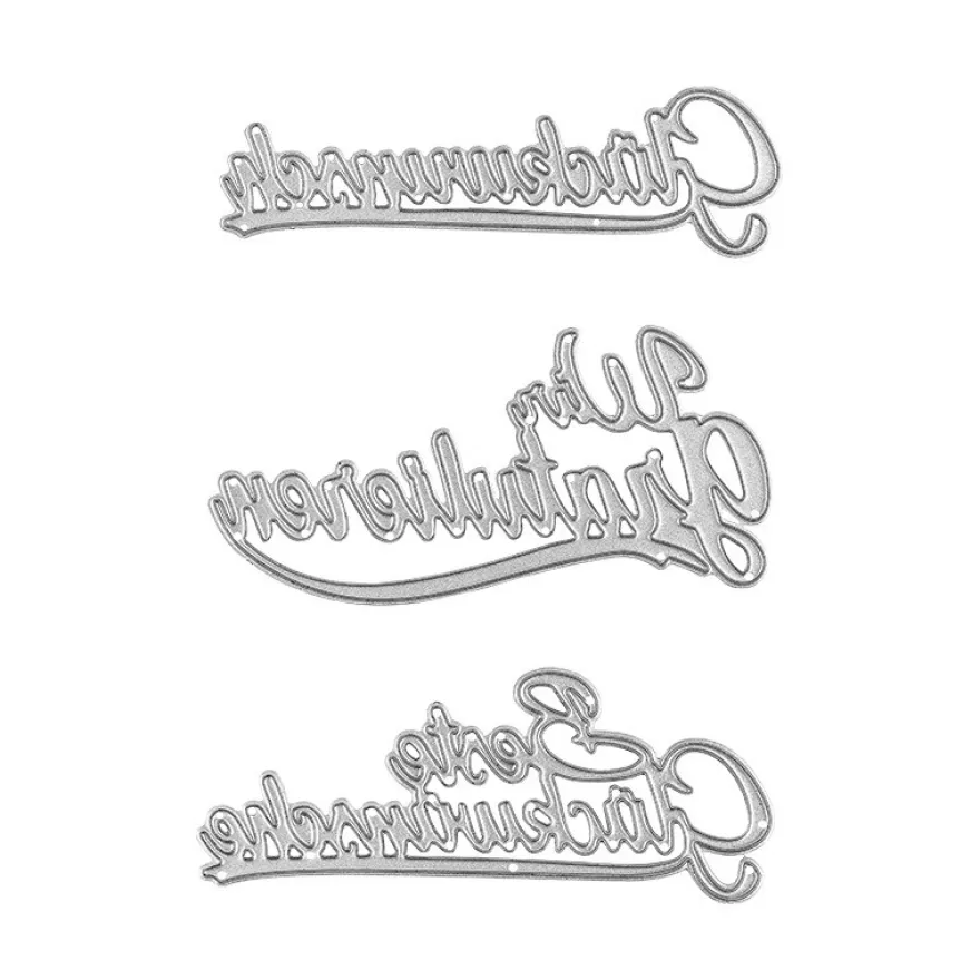 Stanzschablonen, Schriften, Glückwünsche 1, 2,4cm bis 8,3 cm, 3 Stück