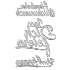Stanzschablonen, Schriften, Glückwünsche 2, 2,8cm bis 8,2cm, 3 Stück