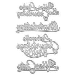Stanzschablonen, Schriften, Geburtstagswünsche, 2,5cm bis 8,3cm, 4 Stück