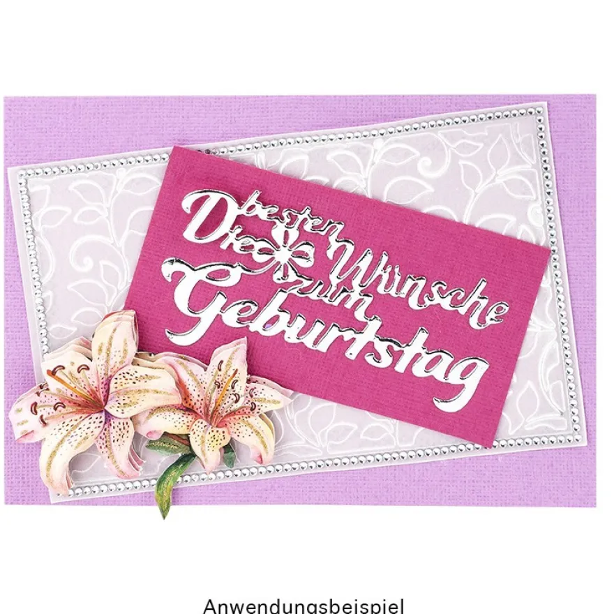 Stanzschablonen, Schriften, Geburtstagswünsche 3, 3,4cm bis 9,7cm, 3 Stück