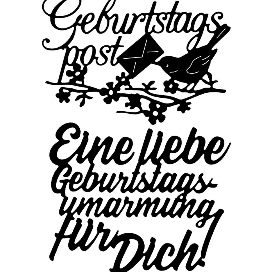 Stanzschablonen, Schriften, Geburtstagswünsche 4, 2 Stück
