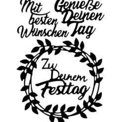 Stanzschablonen, Schriften, Geburtstagswünsche 5, 4 Stück
