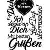 Stanzschablonen, Schriften, Grüße 2, 5 Stück