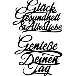 Stanzschablonen, Schriften, Geburtstagswünsche 9, 2 Stück