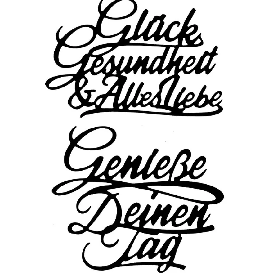 Stanzschablonen, Schriften, Geburtstagswünsche 9, 2 Stück