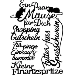 Stanzschablonen, Schriften, Geschenke, 5 Stück