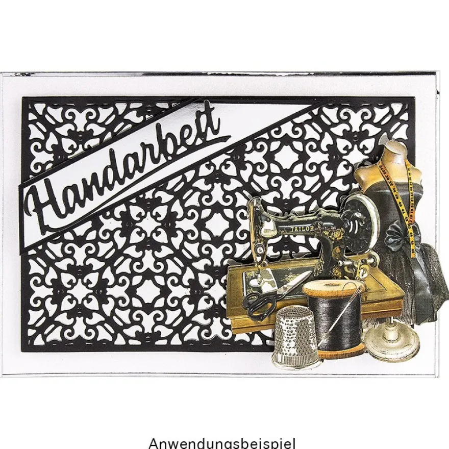 Stanzschablonen, Schriften, Handarbeit, 2,2cm bis 8,4cm, 3 Stück
