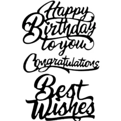 Stanzschablonen, Schriften, Happy Birthday, 3 Stück
