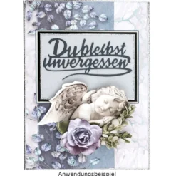 Stanzschablonen, Schriften, Kondolenz 1, 3,6cm bis 8,3cm, 3 Stück