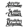 Stanzschablonen, Schriften, Kondolenz 2, 3,2cm bis 8,5cm, 3 Stück