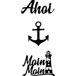 Stanzschablonen, Schriften, Maritim, 3,5cm bis 8,2cm, 3 Stück