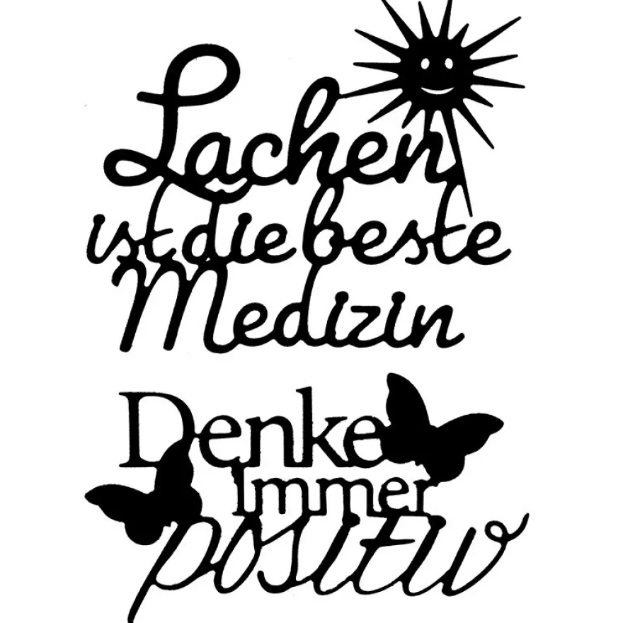 Stanzschablonen, Schriften, Motivation, 5,4cm bis 9,3cm, 2 Stück