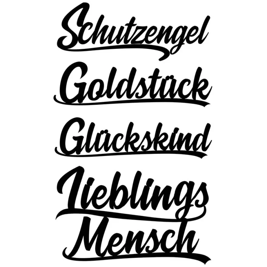 Stanzschablonen, Schriften, Schutzengel, 2,2cm bis 8,4cm, 4 Stück