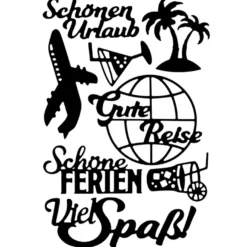 Stanzschablonen, Schriften, Urlaub, 8 Stück