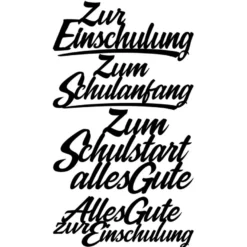 Stanzschablonen, Schriften, Zur Einschulung, 3,1cm bis 8,2cm, 4 Stück