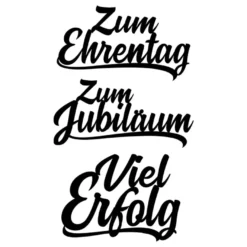 Stanzschablonen, Schriften, Zum Jubiläum, 4cm bis 8,1cm, 3 Stück